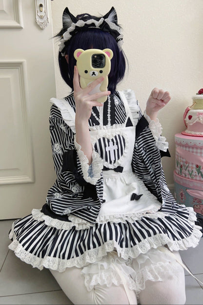 Medical Japanese Style Maid Stripe Lolita