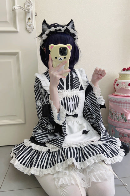 Medical Japanese Style Maid Stripe Lolita