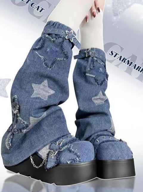 Denim Dark Platform Shoes