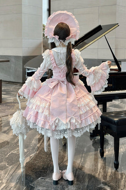 [pre-order] Peach Rabbit Antique Doll Lolita Dress Set