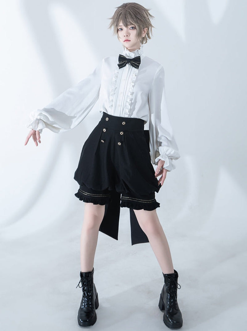 Dark Prince Hooded Cape + Rabbit Hooded Vest + Pumpkin Pants + Ruffle Shirt + Big Waist Ribbon [pre-order]
