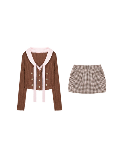 Sweet Fur Coat + Top + Skirt