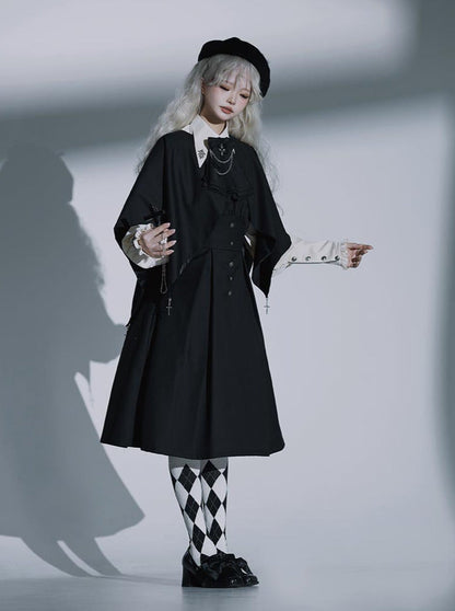 Night Crow Magic Lolita Prince Cape Shirt Suspender Dress Set