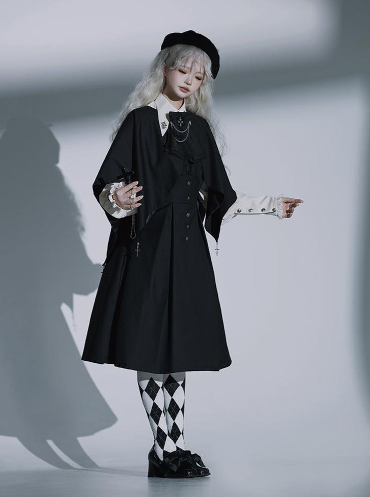 Night Crow Magic Lolita Prince Cape Shirt Suspender Dress Set