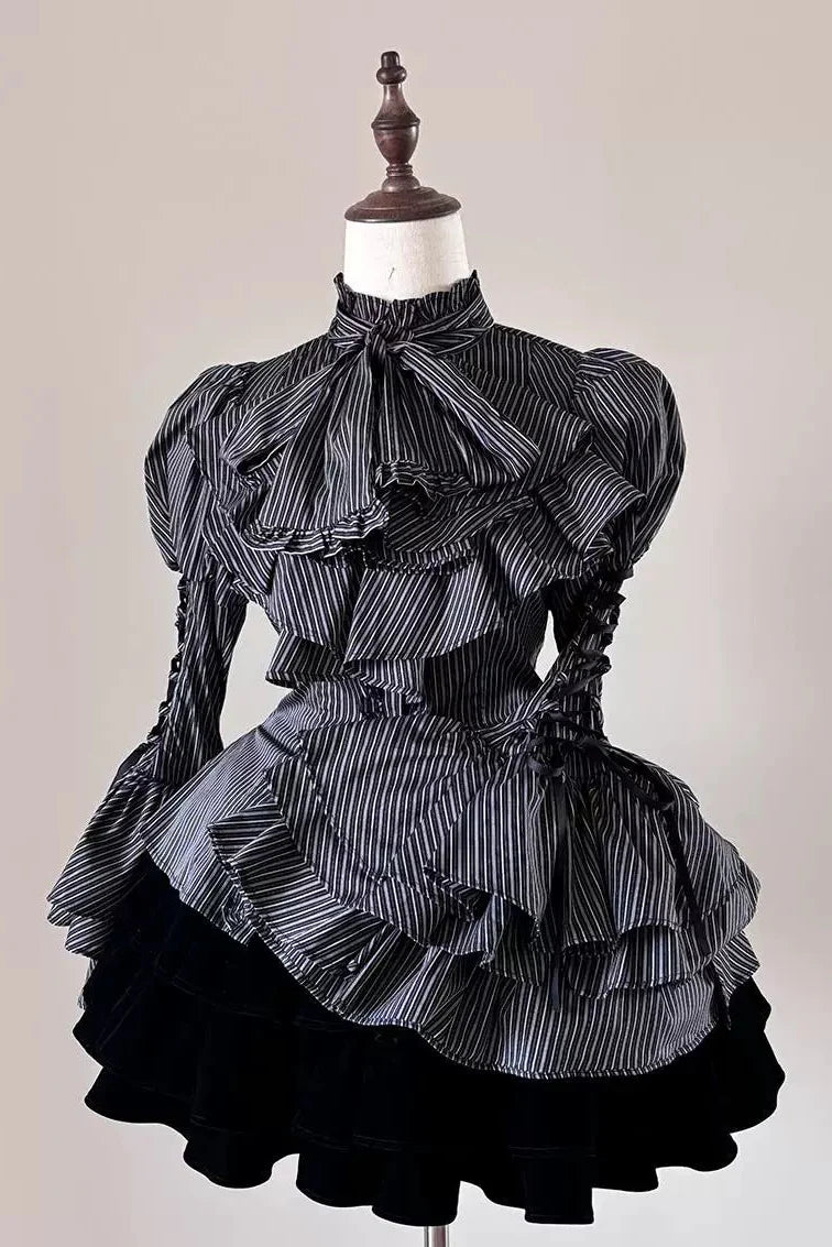 Princess Sleeve Gothic Striped Lolita Blouse