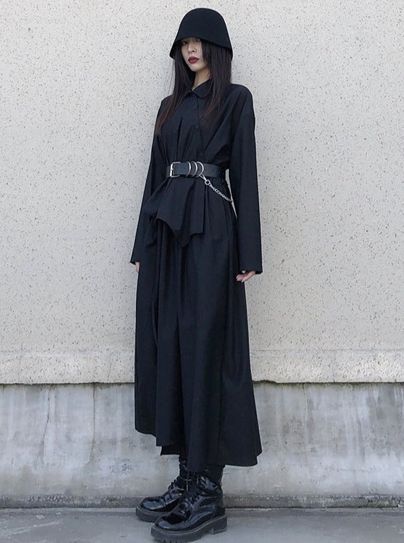 Mode Asymmetric Fake Two Piece Dress
