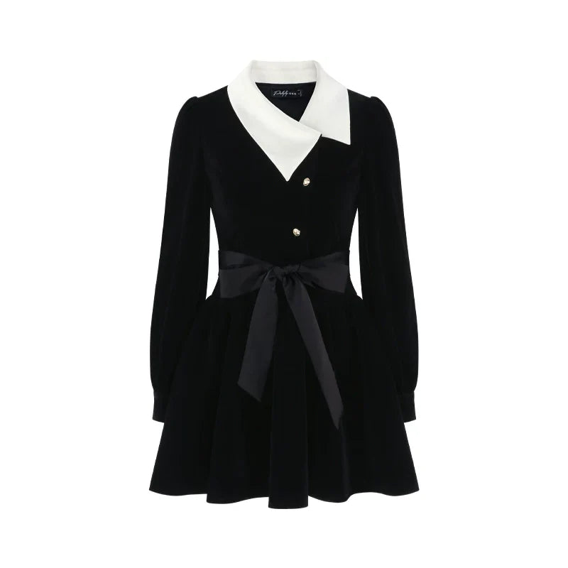 Black Velvet Hepburn Dress
