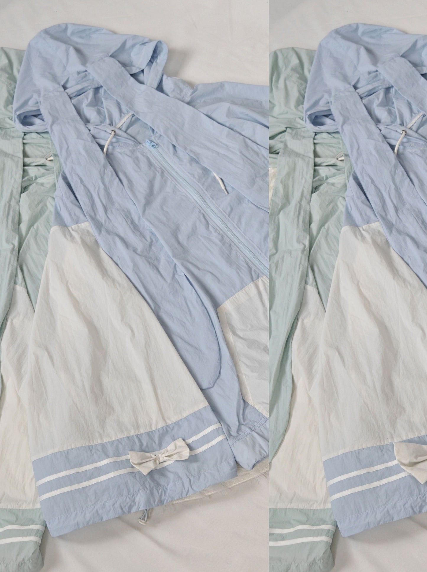 [angel Style] Aqua Angel Subculture Hooded Hoodie + Ribbon Shorts + Leg Warmers