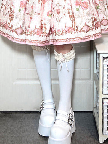 Retro Round Toe Gothic Punk Platform Shoes [matte/lace]