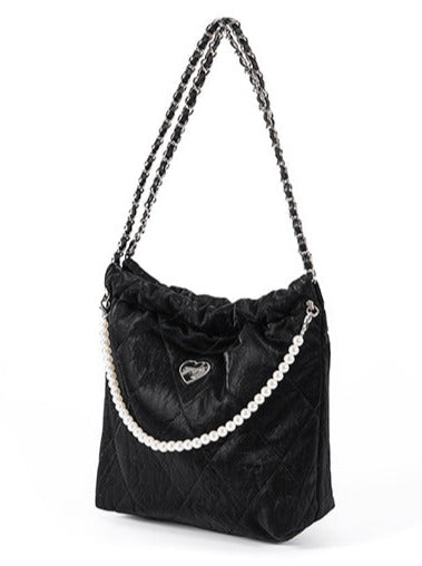 Fragrance Pearl Chain Drawstring Shoulder Bag