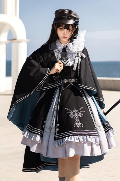 [reserved Product] Dark Knight Contract Blue Army Cloak Dress Suit