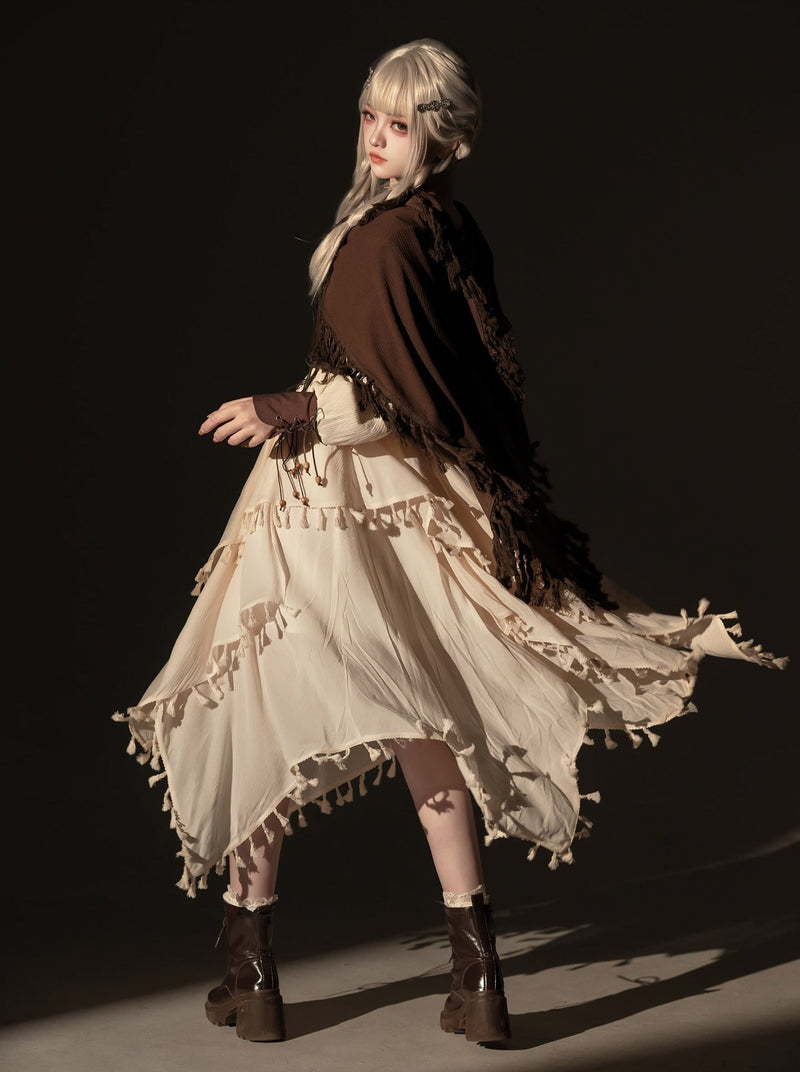 Exotic Style Dress + Vest + Cape