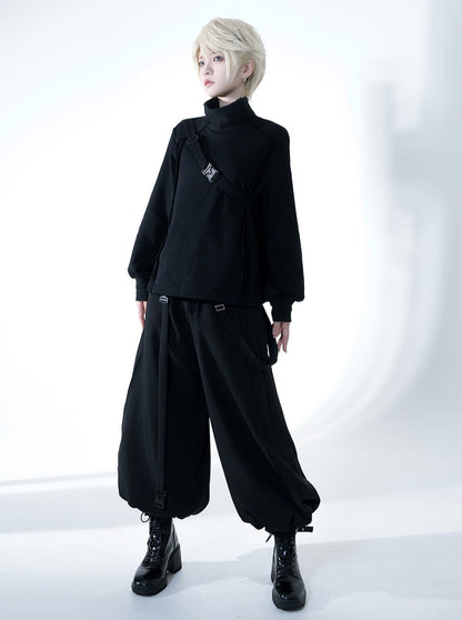 Dark Cool Jacket + Capri Pants + Hooded Scarf
