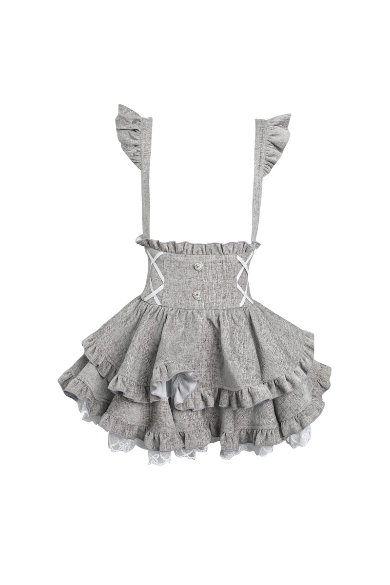 Doll Cape + Ribbon Sweater + Suspender Skirt