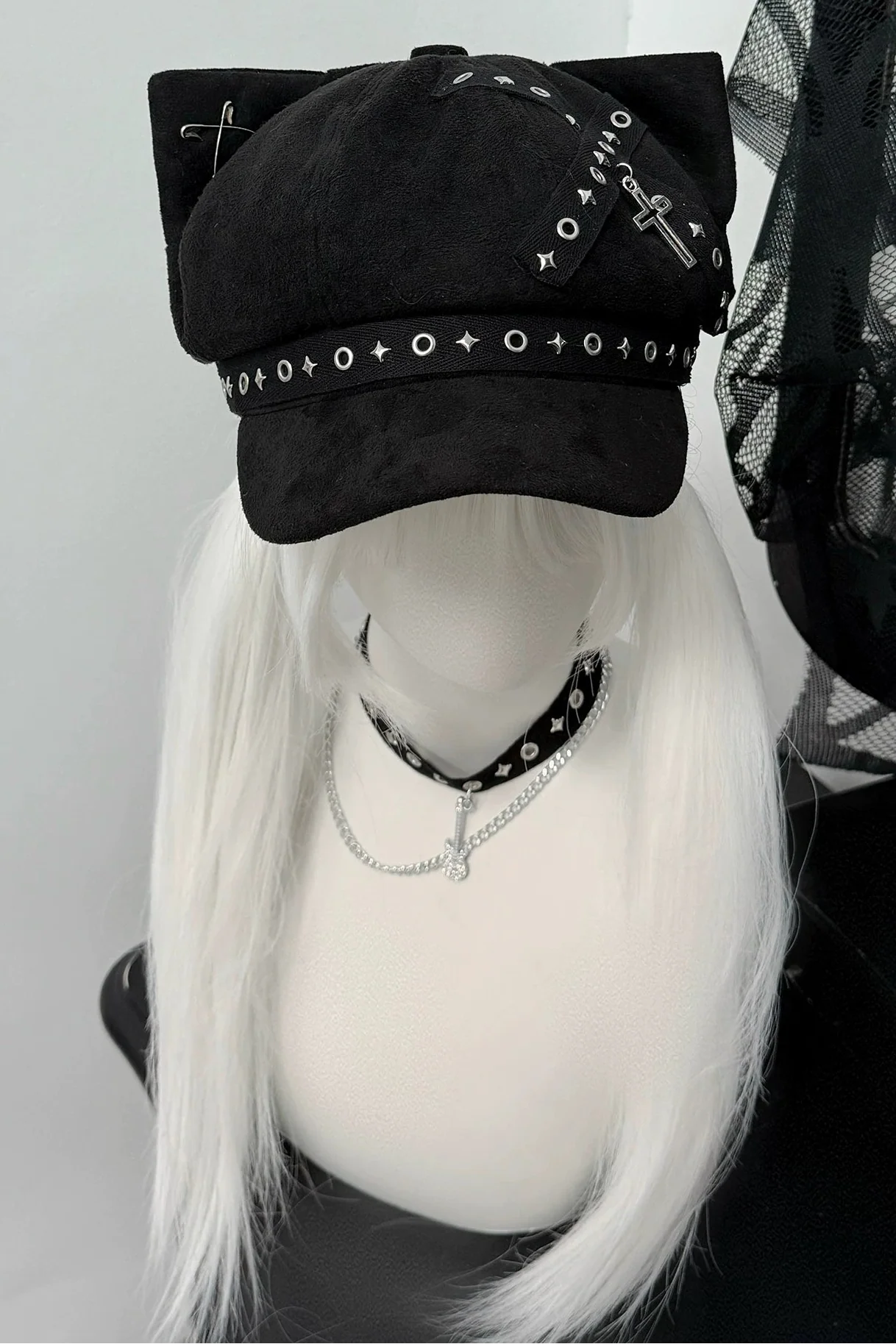 Studded Punk Cat Ear Hat
