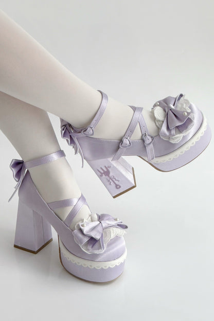 Sweet Ruffle Ribbon Lolita Shoes