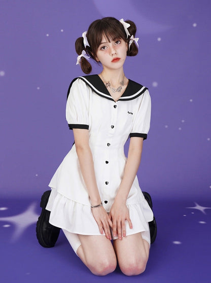 Sailor Collar Pumpkin Pants Set