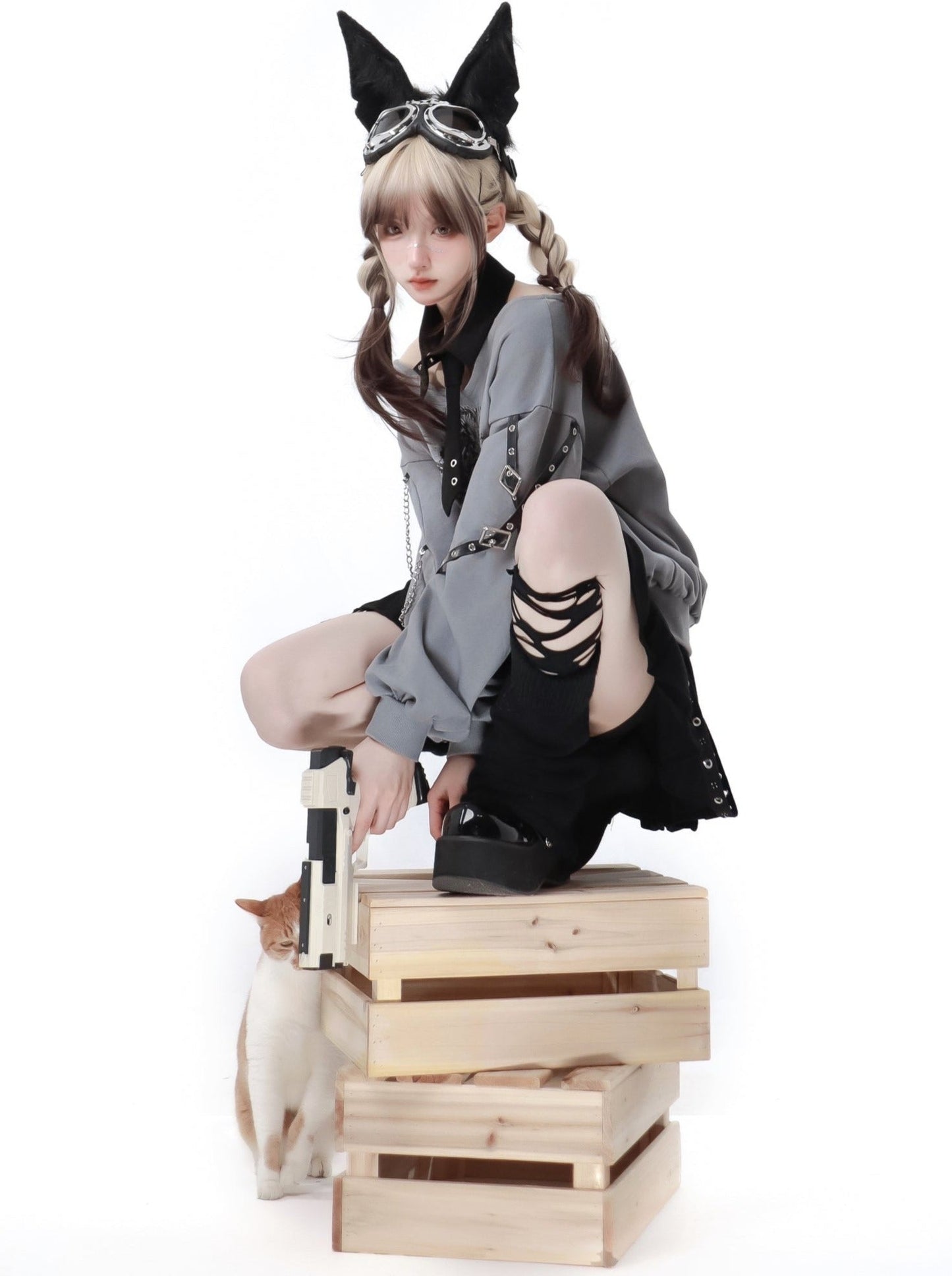 Sleepless Dragon Top + Pleated Skirt