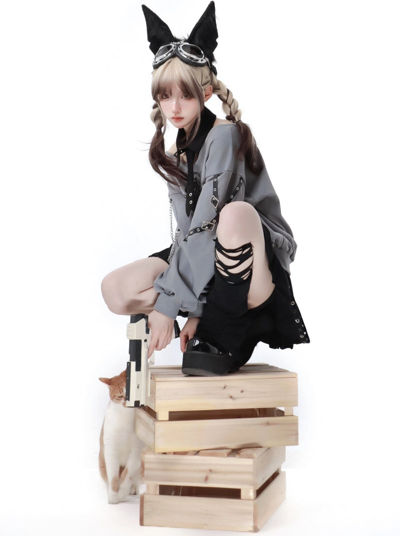Sleepless Dragon Top + Pleated Skirt