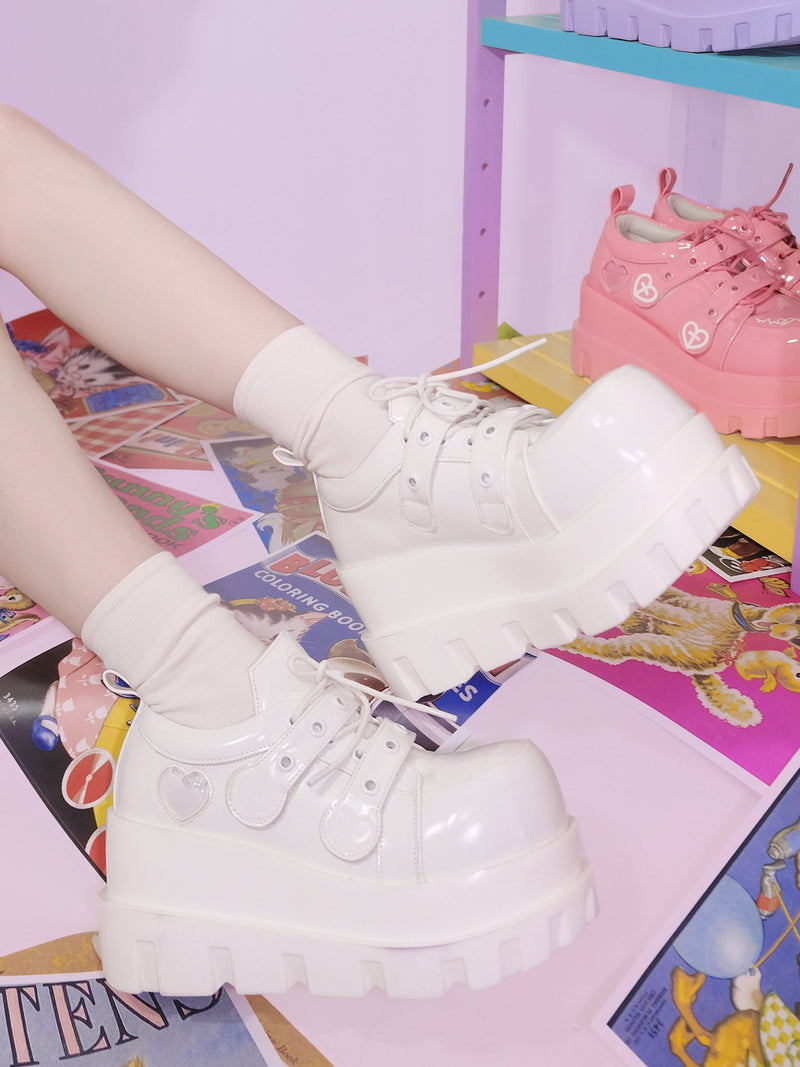 Punk Love Cross Macaron Subculture Platform Shoes