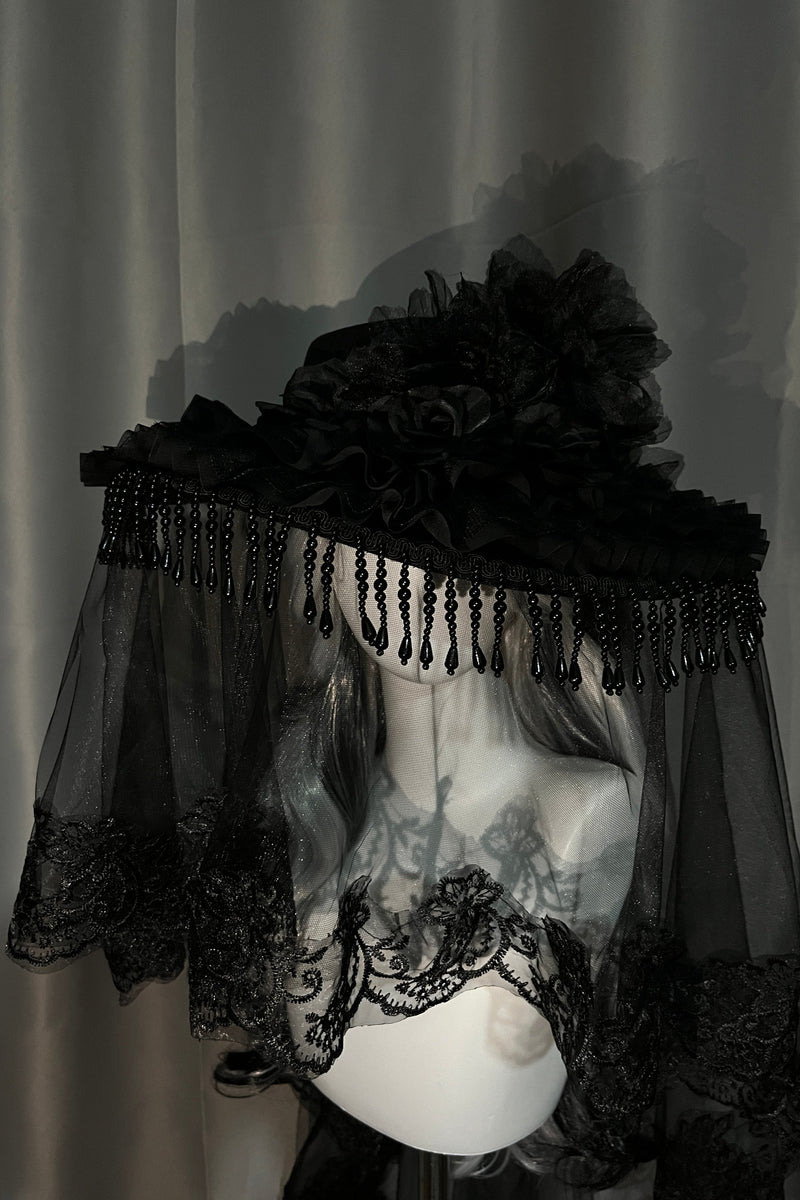 Sheer Design Lace Gothic Lolita Hat