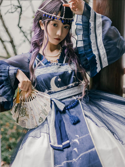 Lolita Night Crescent Moon Suspender Dress Set