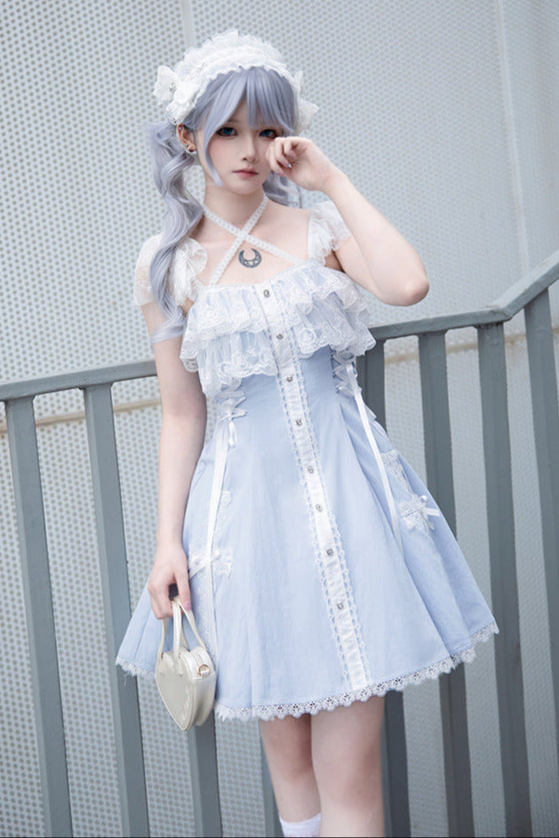 [reservations] Gothic Dark Mine Lace Flying Sleeve Dress + Choker