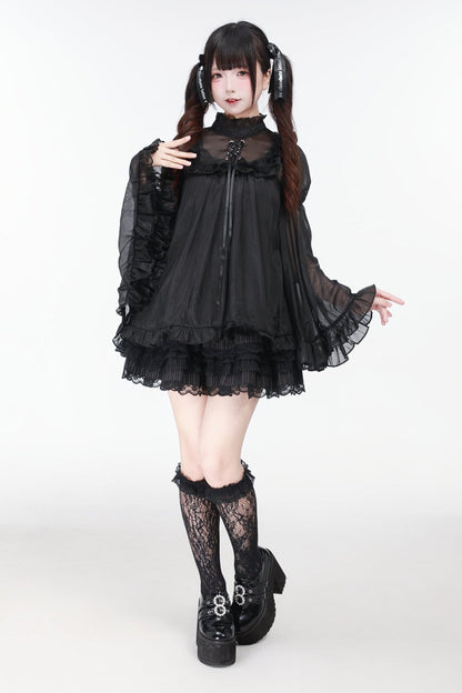 Jirai Bird Suspender Dress + Sheer Sleeve Top