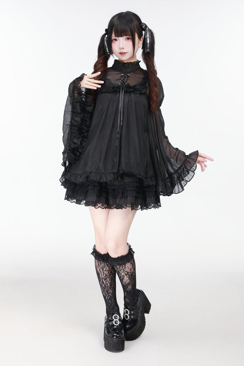 Jirai Bird Suspender Dress + Sheer Sleeve Top