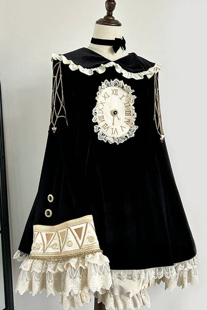 Black Cat Ruffle Clock Lolita Dress + Pumpkin Pants