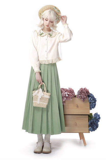 Chinese-style Pleated Skirt Set