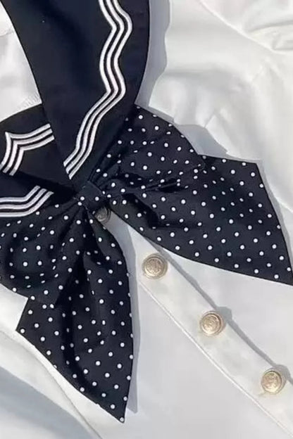 Summer Sea Sailor Top + Skirt + Ribbon Accessory