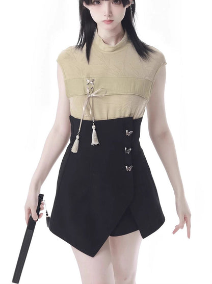 Moonlight Bamboo Leaf Dark Chinese-style Suit