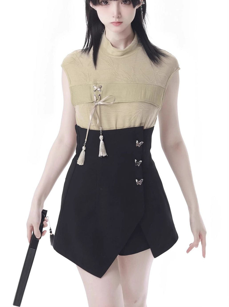Moonlight Bamboo Leaf Dark Chinese-style Suit