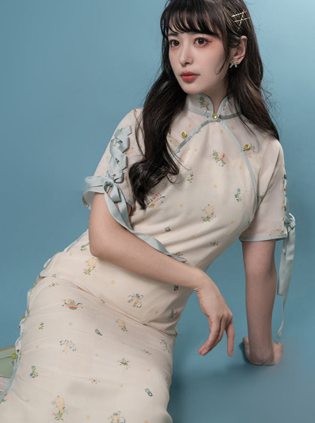 Classical Girly Chinese-style Ribbon Dress