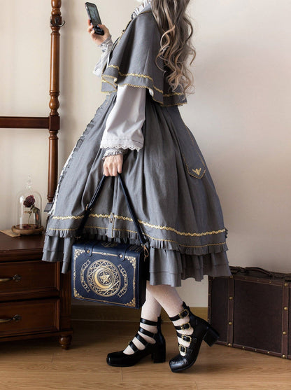 Wears Letter Ruffle Ribbon Cape Suit