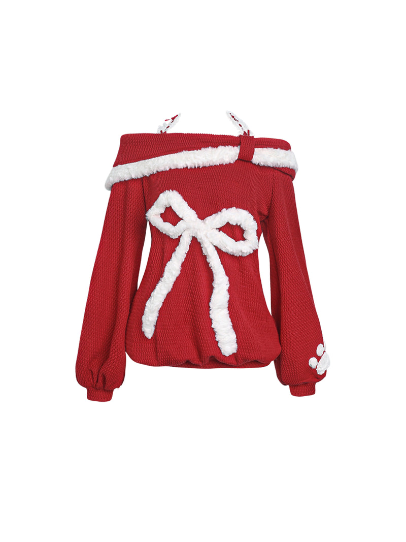 Sweet Girl Cape + Shorts + Ribbon Off-shoulder Top