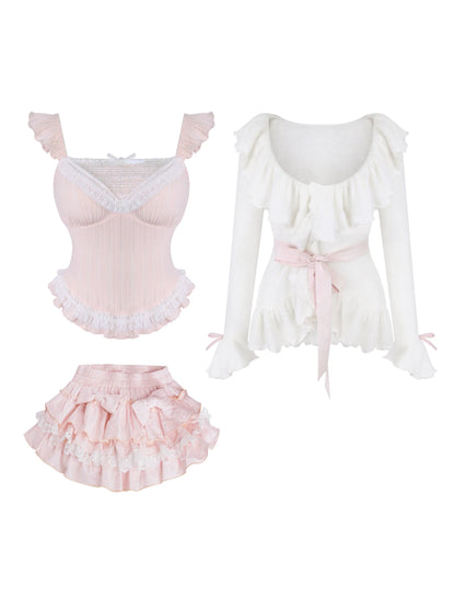 Edelplush Jacket +knit Suspenders +skirt
