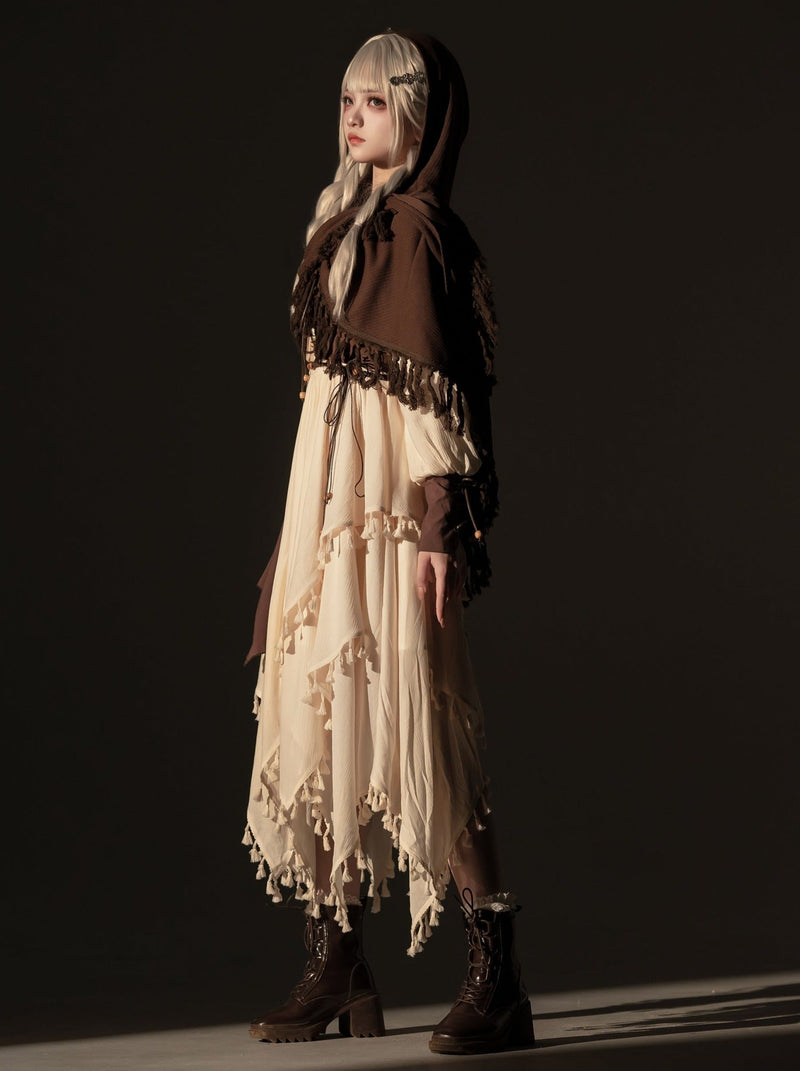 Exotic Style Dress + Vest + Cape