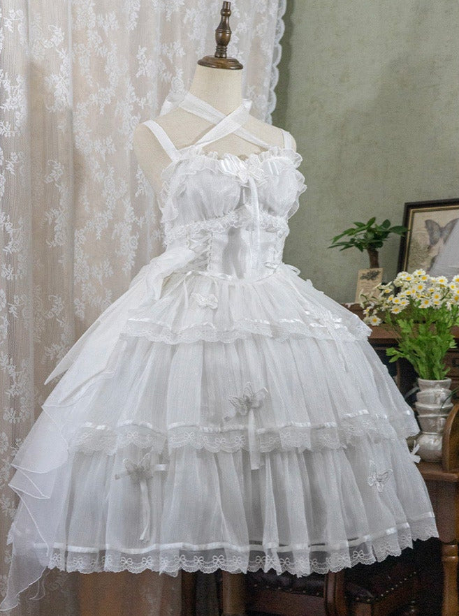 Light Flower Wedding Lolita Dress + Halterneck Suspender Dress
