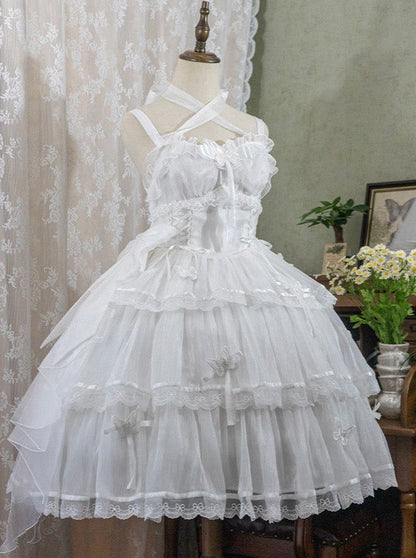 Light Flower Wedding Lolita Dress + Halterneck Suspender Dress