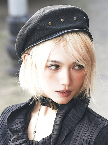 Steam Black Rivet Beret