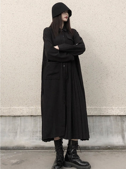 Dark Style Loose Shirt Dress