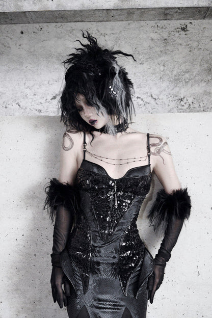 [pre-order] Snake Eyeshadow Dark Mode Dress + Mesh Gloves