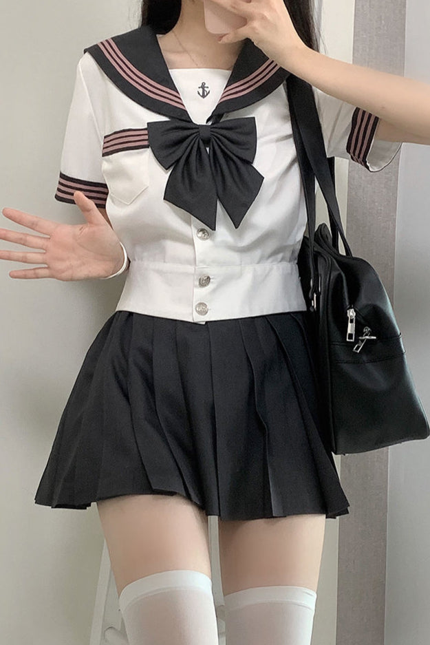 Jk Series Sailor Suit + Pleated Skirt