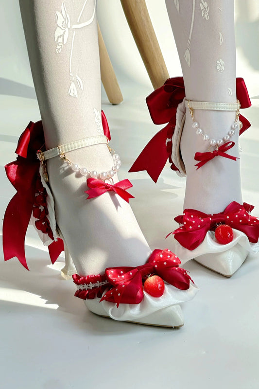 Ribbon Strawberry Cake Lolita Heels
