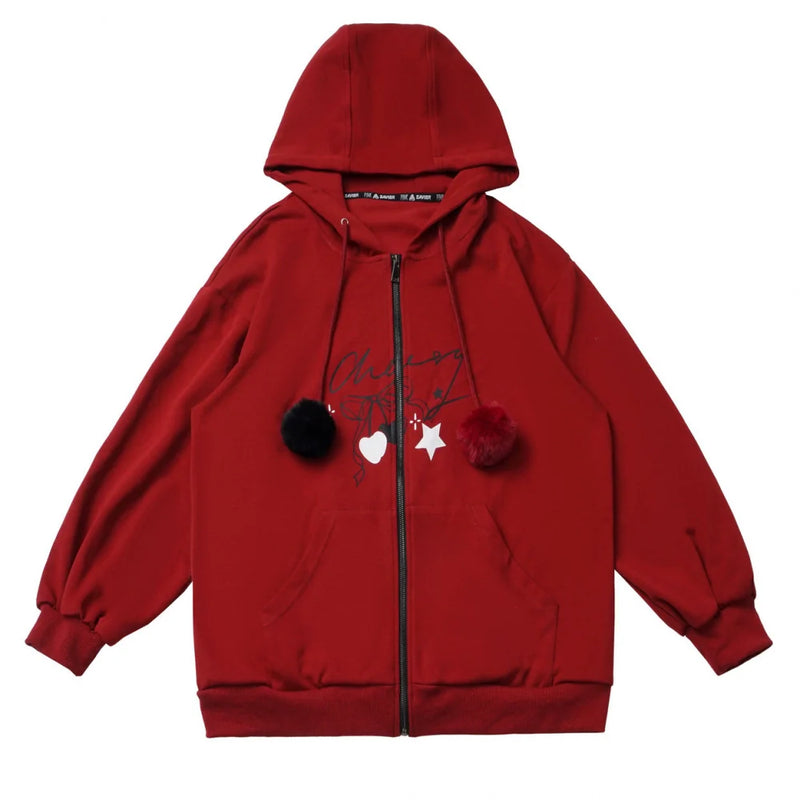 Cherry Wind Hoodie + Camisole + Skirt