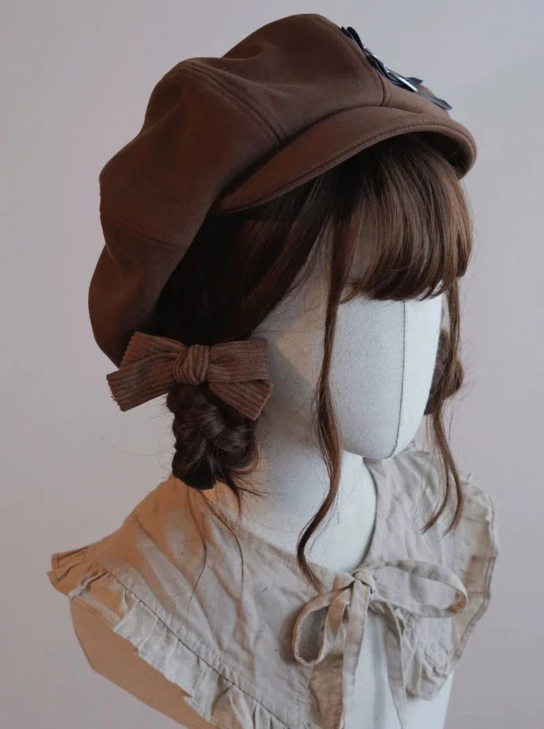 Brown Leather Buckle Casquette
