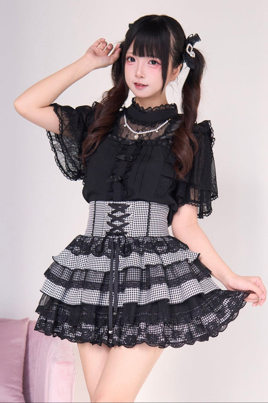 Jirai Lace Top + Tiered Skirt