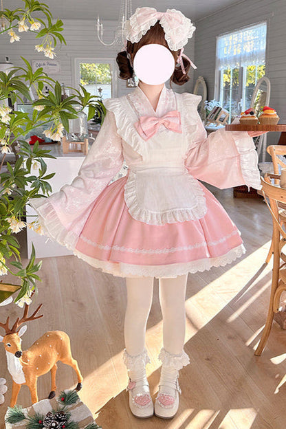 Cherry Maid Girly Top + Flare Skirt + Apron